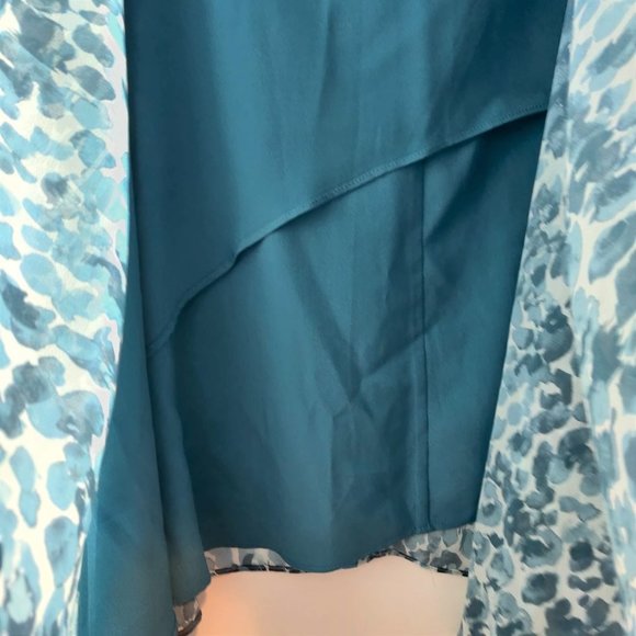 House Of Harlow x Revolve Womens Cici Blue Watercolor Asymmetric Flowy Skirt L - Picture 6 of 9